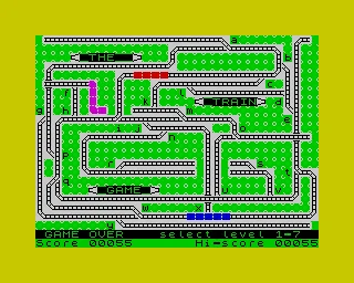 The Train Game ZX Spectrum Initial screen.&#x3C;br&#x3E;
Start the game.