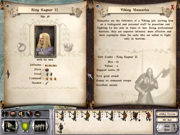 Medieval: Total War - Viking Invasion Windows One of many new units in VI. Here with the Viking King of Denmark. Oh yeah!