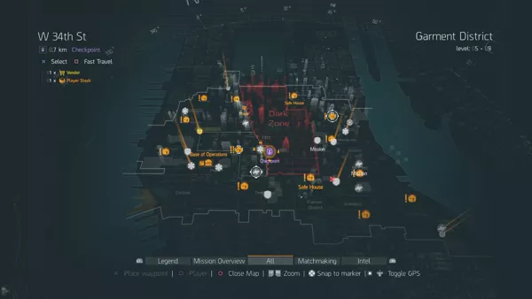 Tom Clancy&#x27;s The Division PlayStation 4 Game map