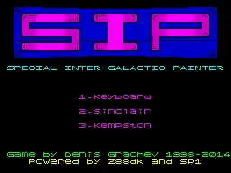 S.I.P ZX Spectrum Title screen.