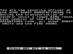 Robot Riot ZX Spectrum Instruction
