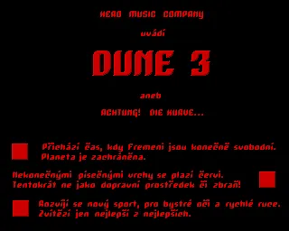 Dune 3 aneb Achtung! Die Kurve... Amiga Intro screen