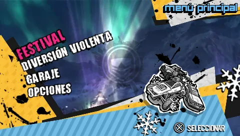 MotorStorm: Arctic Edge PSP Select Festival, Violent races, Garage or Options