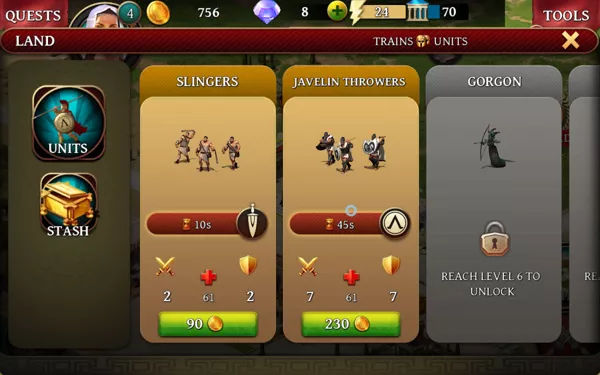 Age of Sparta Windows Apps Here units such as slingers and javelin throwers can be trained.