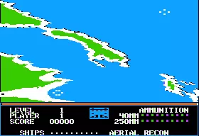 Beach-Head Apple II Starting the game - the map.