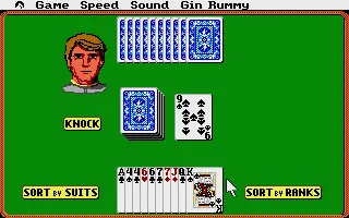 Hoyle: Official Book of Games - Volume 1 Atari ST Gin Rummy - Playing against Roger Wilco of Space Quest fame!