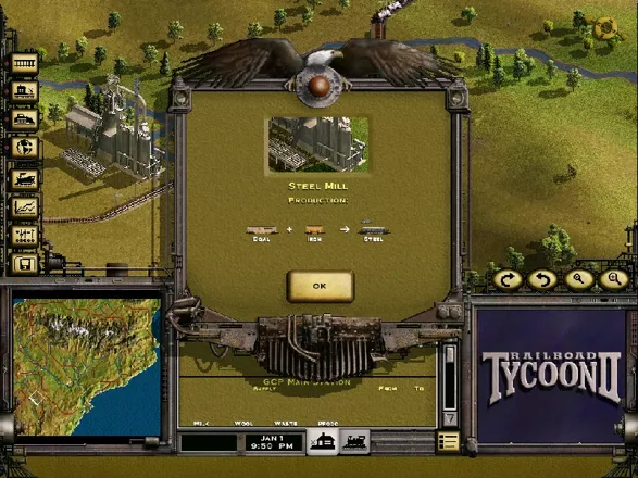 Railroad Tycoon II: The Next Millennium - Special Edition Windows Clicking on structures brings up an information panel
