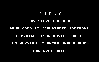 Ninja DOS Title screen (Tandy/PCjr)