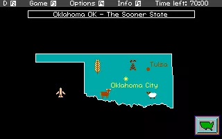 Headline Harry and The Great Paper Race DOS Oklahoma Map.