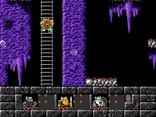 The Lost Vikings DOS Climbing a ladder.