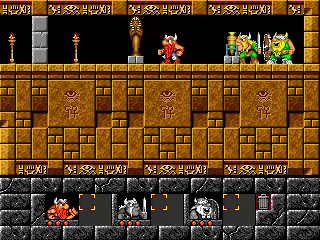 The Lost Vikings DOS Egyptian level.
