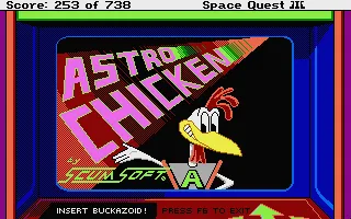 Space Quest III: The Pirates of Pestulon Atari ST Astro Chicken arcade game.