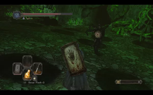 Dark Souls II Windows The Gulch is a weird, poisonous place! I&#x27;m fighting a disgusting enemy while wielding a strange shield...