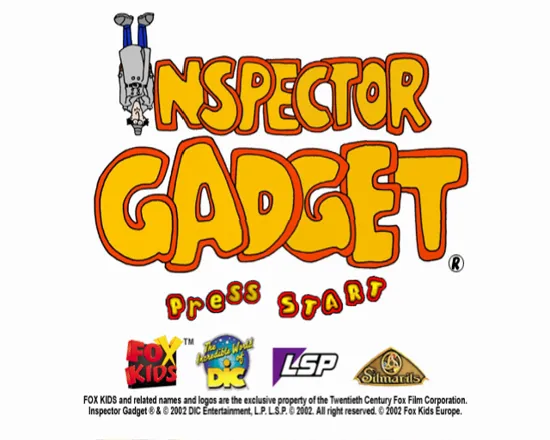 Inspector Gadget: Mad Robots Invasion PlayStation 2 Title screen.