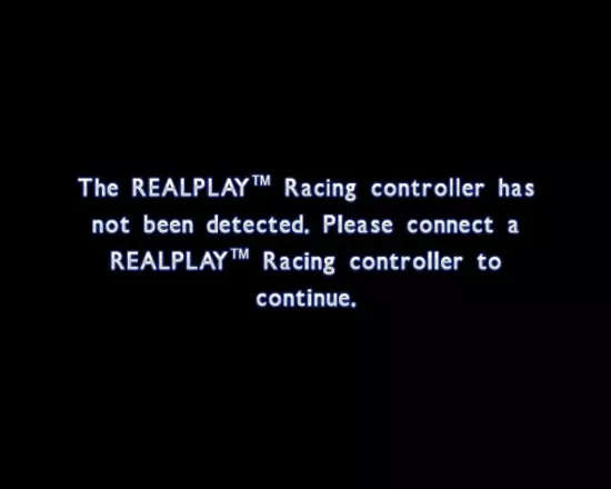 REALPLAY Racing PlayStation 2 The game will not play unless the correct controller is detected