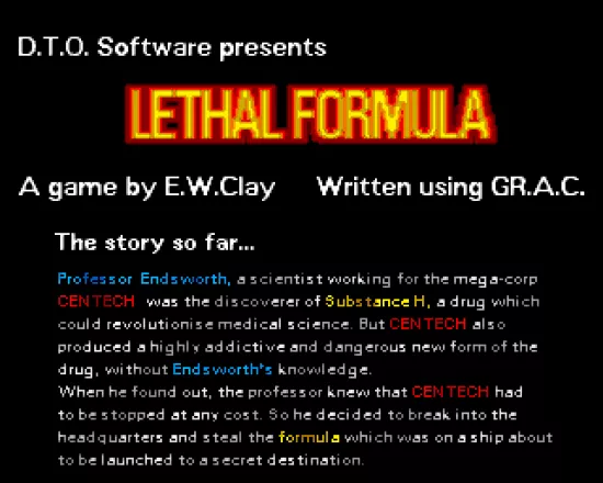 Lethal Formula Amiga Title screen