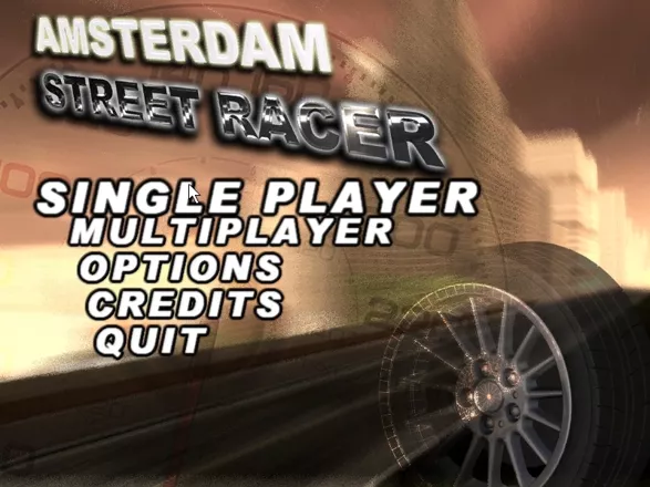 The main menu screen<br>With this game there is no fancy animated introduction
