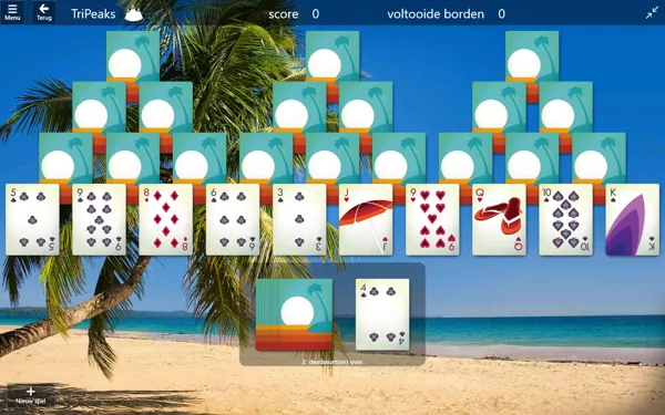 Microsoft Solitaire Collection Windows Apps A game of TriPeaks (Dutch version)