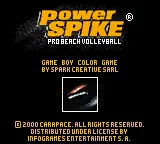 Power Spike: Pro Beach Volleyball Game Boy Color Title screen