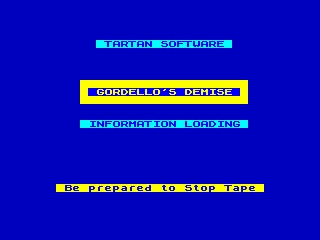 Gordello&#x27;s Demise ZX Spectrum Title screen