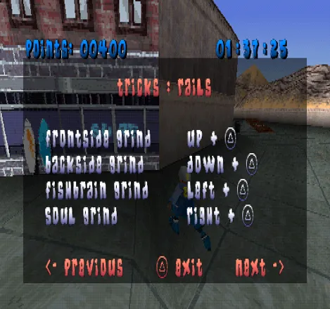 X-Bladez: Inline Skater PlayStation Tricks: Rails.