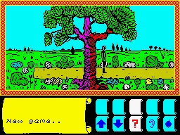 Dragonia ZX Spectrum Immediately after the game is loaded, the initial screen appears starting a new game.