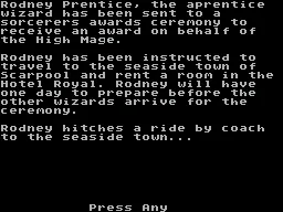 Seaside Sourcery ZX Spectrum Story screen one