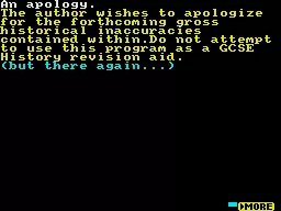Deek&#x27;s Deeds ZX Spectrum A warning for those who are upset by historical innacuracy