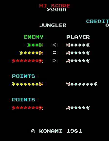 Jungler Arcade Start screen