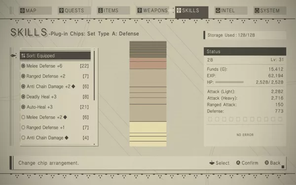 NieR: Automata Windows You can arrange plug-in chips in various configurations.