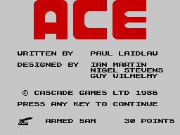 ACE: Air Combat Emulator ZX Spectrum Title screen