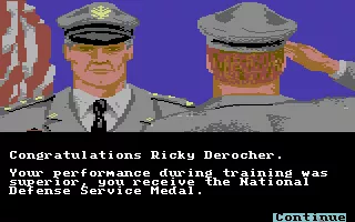 Gunship Commodore 64 Receiving a medal.