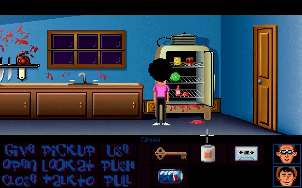 Maniac Mansion Deluxe Windows Wendy in the messy kitchen