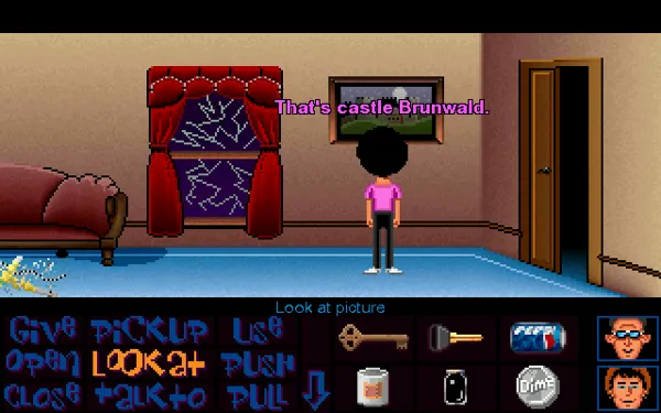 Maniac Mansion Deluxe Windows The number of commands has been reduced without any loss and a very important one has been added - &#x22;Look at&#x22;! The comments aren&#x27;t usually very interesting, but this one completes an Easter egg.