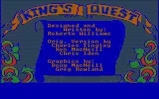 King&#x27;s Quest DOS Title screen (CGA w/RGB Monitor)