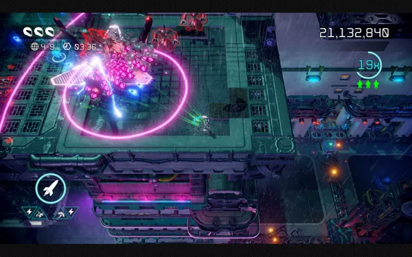 Nex Machina Windows An enemy fires a large number of bullets.