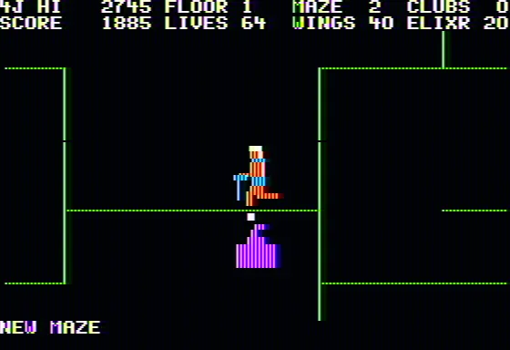 Minotaur Apple II Entering a new maze after defeating the minotaur