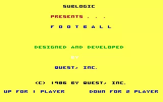 Football DOS Title screen (PCjr)