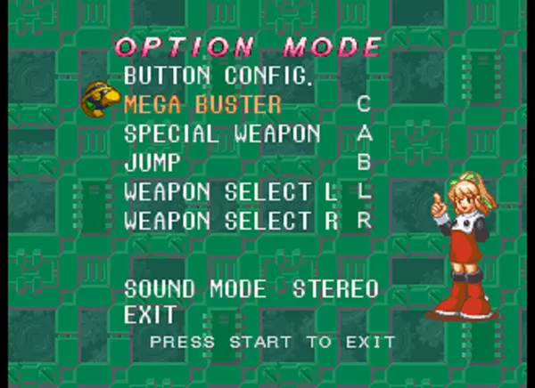 Mega Man 8: Anniversary Edition SEGA Saturn Option mode.