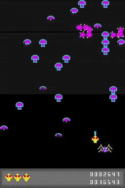 Retro Atari Classics Nintendo DS Some gameplay from Centipede - watch out for those spiders!
