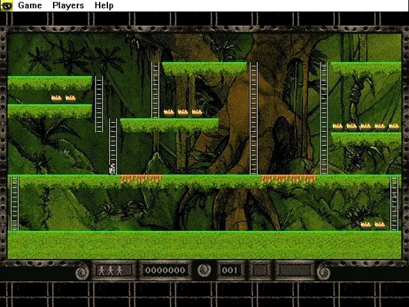 Lode Runner Windows 3.x Level One: The menu bar is usually hidden during gameplay, it&#x27;s shown when the mouse cursor moves close to the top of the screen
