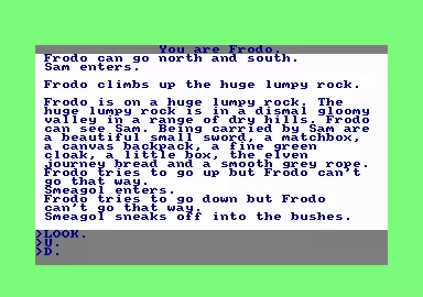 The Shadows of Mordor Amstrad CPC Smeagol sneaks off into the bushes