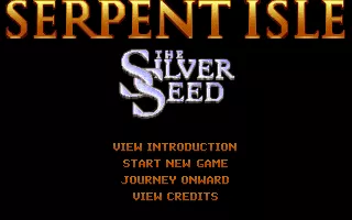 Ultima VII: Part Two - The Silver Seed DOS Main menu