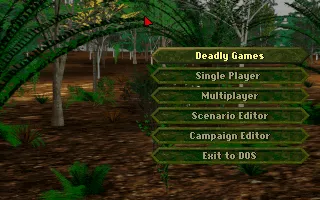 Jagged Alliance: Deadly Games DOS main menu
