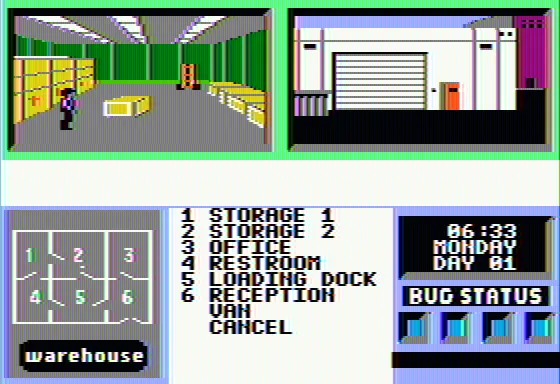 L.A. Crackdown Apple II Exploring a warehouse