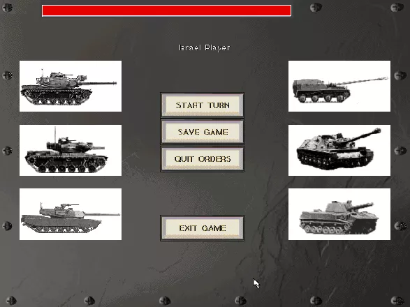 Steel Panthers II: Modern Battles DOS Start scenario menu.