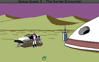 Space Quest IV: Roger Wilco and the Time Rippers Amiga Outside time pod in Space Quest I era.