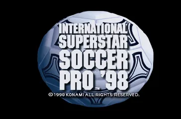 International Superstar Soccer Pro '98 title screen.