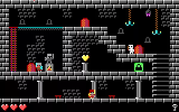 Silly Knight DOS Kindle those fireplaces to restore your health - and save your progress