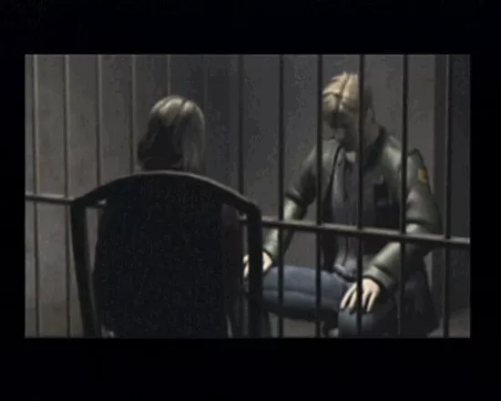 Silent Hill 2 PlayStation 2 Talking with... err, Maria through the bars.